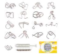 OBEST 18 Pezzi Giochi Puzzle in Metallo, Rompicapo Gioco di Pensiero Educativi, Classico Giocattolo Composto da 9 Collegamenti Incastro, IQ Test 3D Sblocco Interlocking Puzzle per Bambini e Adulti