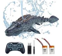 OBEST 2.4GHz Telecomandata RC Mosasaurus per Bambini, Squalo Motoscafo per Piscine e Laghi, Giocattolo Spruzzare Acqua, Dinosauro Barca Elettrica Shark - Regalo di Natale e Compleanno per Ragazzi