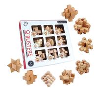 OBEST 9 Pezzi Rompicapo in Legno, Giocattoli Logica Puzzle in Legno, 3D Cubo Rompicapo, Classico Educativi Gioco di Mente IQ Test Puzzle Brain Teaser, Giochi Puzzle in Legno per Bambini e Adoles