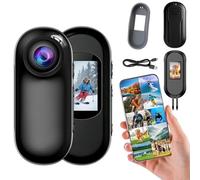 OBEST Action Cam 1080P,Fotocamera Sportiva Mini con Visione Notturna 120°,Telecamera da Casco per Moto con 0.96" Schermo,Telecamera Sportiva Magnetica con 128G TF Card per Vlog Esterno Animali (M25)