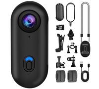 OBEST Action Cam,1080p HD fotocamera subacquea Sportiva 30M/98ft Impermeabile,Mini Action Cam 360° con TF da 128G,Telecamera Moto Portatile,Bodycam,Vlog Camera,Telecamera Casco Moto,Nero (H88)