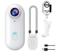 OBEST Action Cam,1080p HD fotocamera subacquea Sportiva 30M/98ft Impermeabile,Mini Action Cam 360° con TF da 256G,Telecamera Moto Portatile,Bodycam,Vlog Camera,Telecamera Casco Moto (Bianco)