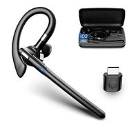 OBEST Auricolare Bluetooth Singolo Cuffie, Senza Filo cuffie bluetooth con microfono, Connessione USB-A, cancellazione rumore, cuffie in ear con conversazione 30 ore per guida auto, affari, ufficio
