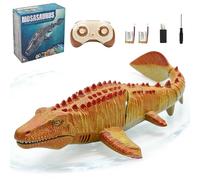 OBEST Barca Mosasaurus telecomandata, giocattolo per squalo radiocomandato, 2,4 GHz, giocattolo per acqua Shark per 14 + bambini con dinosauri elettrici, galleggiamento simulato con funzione di