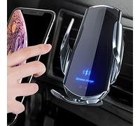 OBEST Caricatore senza fili per auto, supporto di navigazione per telefono cellulare con induzione a infrarossi, 10 W, ricarica e 3 adattatori magnetici, compatibile con tutti i telefoni cellulari