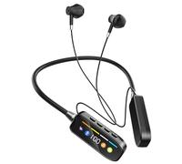 OBEST Cuffie Bluetooth 5.3, fascia per il collo con funzione di monitoraggio in-ear, cuffie da nudo, cuffie sportive senza fili, per corsa, traning, fitness (nero)
