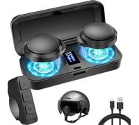OBEST Cuffie Bluetooth moto con custodia di ricarica, altoparlante Bluetooth casco, con microfoni, batteria 1900 mAh con 50 ore di funzionamento, cuffie wireless per sci e motociclismo