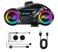 OBEST Cuffie Bluetooth per casco da moto, con illuminazione RGB | Cuffie Bluetooth 6.0, impermeabili IPX6, con risposta automatica, 1000 mAh, con microfono, per sci, ciclismo, viaggi