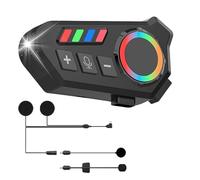 OBEST Cuffie per Casco da Moto, Auricolari Bluetooth Casco Moto, con luci LED e RGB, Bluetooth 5.4 a Mani Libere senza fili, Cancellazione del Rumore HD, Impermeabilità IPX8