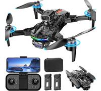 OBEST Drone con fotocamera per bambini, motore senza spazzole RC Drone con luci RGB, 1080P Dual Camera Quadcopter pieghevole per adulti e bambini