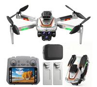 OBEST Drone con Fotocamera,Telecomando con 4,3" LCD Scherm, WIFI 5G Drone Pieghevole Resistente al Vento, Motore Brushless, Doppia Fotocamera per Adulti Principianti, 2 Batterie