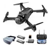 OBEST Drone con Telecamera 4K Professionale,WiFi FPV RC Droni con Occhiali VR Schermo da 2,4 pollici? Drone con Doppia Fotocamera,Droni per Principianti, Quadricottero RC Pieghevole per Adulti (E4)