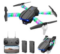 OBEST Drone con Telecamera per Principiante,Mini Drone Professionale con Luce LED Colorata,Wifi FPV Pieghevole RC Quadcopter,Capovolgimento 3D,Atterraggio e Volo con un Clic