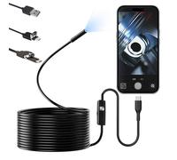 OBEST Endoscopio industriale 3 in 1, telecamera di ispezione da 5,5 mm, con 6 luci LED regolabili, 2,0 megapixel HD IP67, impermeabile, compatibile con OTG Android, PC, MacBook