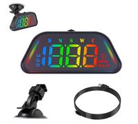 OBEST GPS tachimetro auto, display head-up per auto, con avviso di velocità, contachilometri, 12 colori tra cui scegliere con illuminazione d'atmosfera, tachimetro per auto, dimensioni schermo 9,7 cm