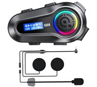 OBEST Interfono Cuffie per Motocicletta, Casco da Moto Bluetooth 5.3 Cuffie, Cancellazione del Rumore con Altoparlanti Hi-Fi, Condivisione di Musica, Intercom Adatto per Equitazione Bicicletta, Sci