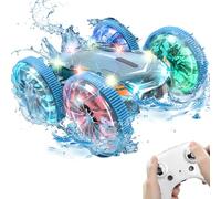 OBEST Macchina Telecomandata Anfibio,2.4Ghz Dual Sided 360° Rotante RC Acrobatico Auto,Anfibio Impermeabile 4WD Telecomando Auto con Luci,Regalo di Natale per Ragazzi e Ragazze