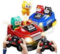 OBEST Macchina Telecomandata per Bambini, 2 Pezzi RC Bumper Cars con Luci e Musica, 360° Drift Stunt Auto Scooter, Doppia Bambola Shooting Lotta Giocattolo, Regali per Bambini