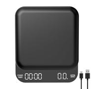 OBEST Mini bilancia da caffè digitale con timer, bilancia da caffè ricaricabile, 3 kg/0,1 g, bilancia elettronica ad alta precisione, con schermo LED, impermeabile, piccola bilancia da cucina, nero