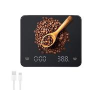 OBEST Mini Bilancia per Caffè con Timer,Bilancia Digitale Ricaricabile ad alta Precisione da 3 kg/0.1 g,Bilancia Elettronica Portatile da Cucina con Display a LED e Timer Automatico