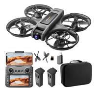 OBEST Mini Drone con Doppia Fotocamera per Bambini e Principianti, 4.5 inch Telecomando LCD, Giocattolo Volante con Luce Notturna a LED, Fotocamera Regolabile a 90°, con Scheda SD, 2 Batterie