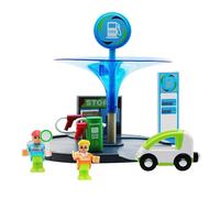 OBEST Parcheggio per Bambini, Giocattoli Educativi Estesi Stazione di Servizio auto Giocattolo Stazione di Servizio, Giocattoli Educativi in Legno Simulazione Parcheggio, Garage per Bambini