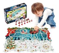 OBEST Pista da corsa puzzle per bambini, giocattolo da corsa per puzzle di Natale, adatto come regalo per bambini dai 3 ai 5 anni, giocattolo educativo Montessori