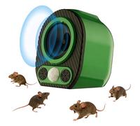 OBEST Repellente per roditori a ultrasuoni con luce flash a LED, progettato per difendere i parassiti dei roditori, copertura completa a 360°, adatto per soffitte, garage, hotel e cucine