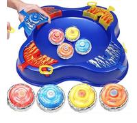 OBEST Set di gioco Top Battle with Launcher & Stadium Arena per bambini, Set di 4 pezzi Burst Gyros Metal Fusion 4D Turbo & Launcher, Regalo di compleanno di Natale per bambini