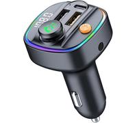 OBEST Trasmettitore FM Bluetooth 5.3, display LED, caricatore per auto, lettore musicale con funzione vivavoce, PD USB-C 3.0 e QC3.0, ricarica rapida, vivavoce