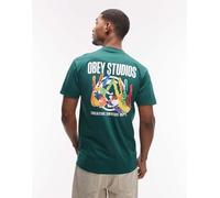Obey - Creative Services - T-shirt verde con stampa grafica sul retro XL