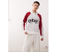Obey - Maglione stile polo bianco con logo in stile calcistico 2XL