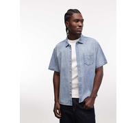 Obey - Owens - Camicia di jeans a maniche corte indaco candeggiato-Blu S