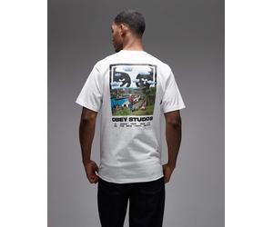 Obey - Sky Face - T-shirt bianca con stampa sul retro-Bianco M