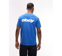 Obey - T-shirt blu con logo e stampa sul retro XL