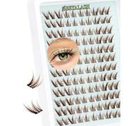 Obeyalash Brown Ciuffetti Extension Ciglia Wispy Extension Ciglia 120pcs Cluster Lashes Natural Look C Curl Cat Eye Lashes 6-12mm Soft and Lightweight by DIY at Home(ZK28)