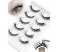Obeyalash Ciglissime Press E Go Autoadesive Pre Glued Eyelashes Natural Look Wispy 5pairs Self Adhesive Eyelashes No Glue Needed Reusable Stick On Lashes Glueless DIY at Home (6D09)
