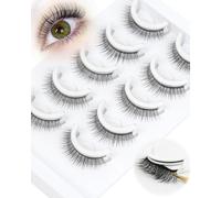 Obeyalash Ciglissime Press E Go Ciglissime Press E Go Kit Autoadesive Self Adhesive Eyelashes Natural Look 10mm Self Adhesive Lashes Wispy Preglued Eye Lashes Comfortable for All-Day Wear (L08)