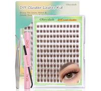 Obeyalash Ciuffetti Ciglia Finte Kit - Marroni Extension Ciglia Kit Cluster Lashes Wispy 156pcs Lashes Cluster Naturali Brown Eyelash Clusters With Bond and Seal C Curl 8-16mm (YLB09)