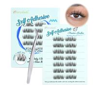 Obeyalash Fluffy Ciglissime Press E Go Kit Extension Ciglia Pre Glued Cluster Lashes C Curl Ciglia Autoadesive Lunga Durata Resuable and Soft Stick On Eyelashes DIY at Home (3D Fluffy)