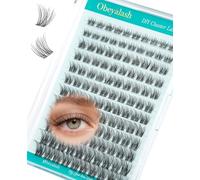 Obeyalash Wispy Ciglia Finte Ciuffetti D Curl Cluster Lashes Extension Ciglia 8-16mm Cat Eye Lashes Invisible Band DIY Eyelash Extensions Soft and Lightweight at Home (120pcs D Curl 8-16mix)