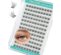 Obeyalash Wispy Cluster Lashes D Curl Ciuffetti Ciglia Finte 10mm DIY Extension Ciglia Finte Naturali Invisible Band Reusable and Soft Individual Eyelashes (120pcs D Curl 10mm)