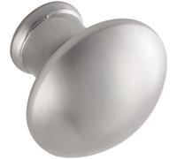 OBF 08 6604 30 Grimme Djerba Basic - Pomello per cassetto Ø 30 mm, rotondo, appiattito, profondità 27 mm, in zinco pressofuso, colore: Argento opaco