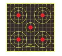 Obiettivi da tiro a spruzzo, dimensioni 15,2 x 15,2 cm, il foro di ingresso diventa giallo quando viene colpito, per fucili ad aria compressa 177, 22, pistole e pistole ad aria compressa (25)