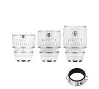 Obiettivo cinematografico manuale professionale full frame 7artisans 16 mm T2.5/105mm T2.1/135mm T2.4 serie Infinte, compatibile con attacco EF per fotografia e riprese video, bianco