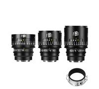 Obiettivo cinematografico manuale professionale full frame 7artisans 16 mm T2.5/105mm T2.1/135mm T2.4 serie Infinte, compatibile con attacco EF per fotografia e riprese video, nero