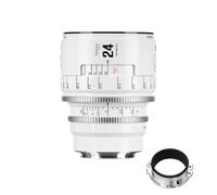 Obiettivo cinematografico manuale professionale full frame 7artisans 24 mm T2.1 serie Infinte, compatibile con attacco EF per fotografia e riprese video, bianco