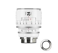 Obiettivo cinematografico manuale professionale full frame 7artisans 24 mm T2.1 serie Infinte, compatibile con attacco PL per fotografia e riprese video, bianco