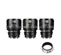 Obiettivo cinematografico manuale professionale full frame 7artisans 35/50/85 mm T2.1 serie Infinte, compatibile con attacco EF per fotografia e riprese video, nero
