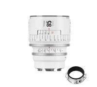 Obiettivo cinematografico manuale professionale full frame 7artisans 85 mm T2.1 serie Infinte, compatibile con attacco EF per fotografia e riprese video, bianco
